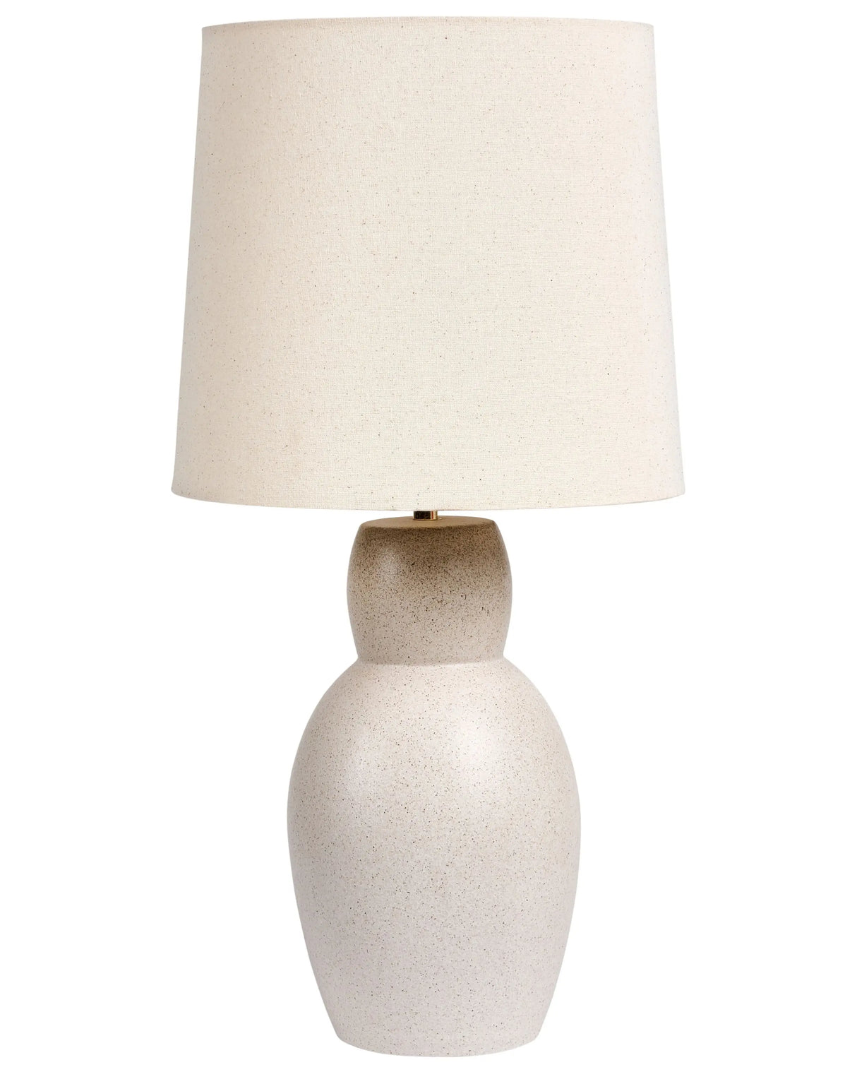 Table Lamp Beige Ceramic Base Linen Shade Bedside Lamp for Hallway Lounge Beliani