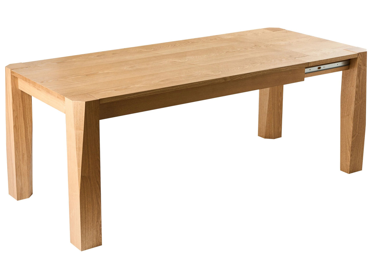 Dining Table Light Ash Wood Veneer MDF 160/200 x 90 cm Modern Style Beliani