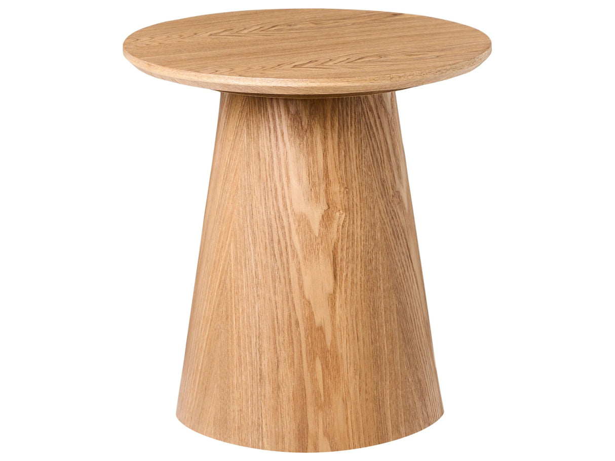 Side Table Light Brown MDF Top Ash Veneer 41 x 41cm Modern Living Room Beliani