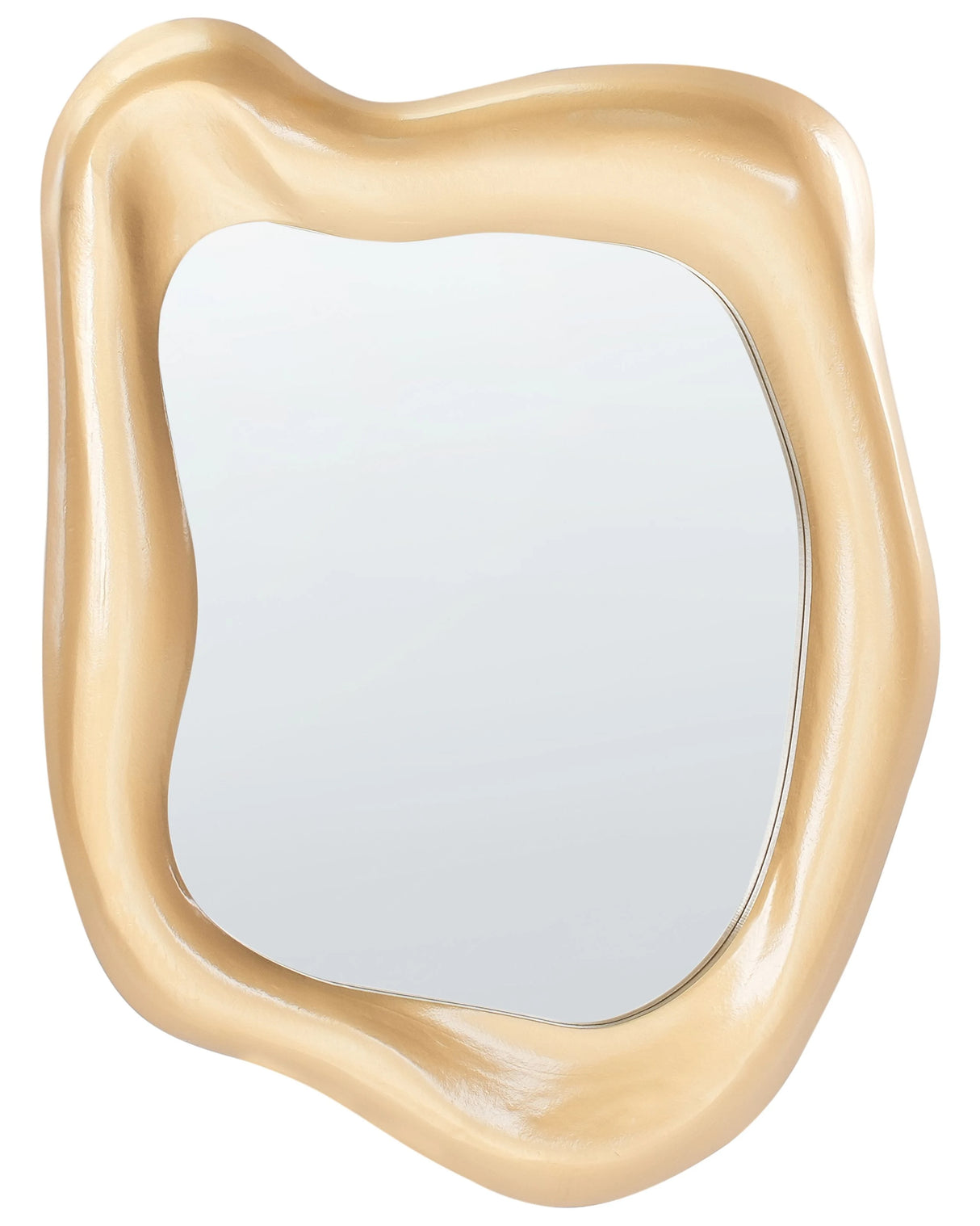 Wall Mirror Gold MDF 77x59 cm Irregular Shape Decorations Home Accessories Decorative Beliani