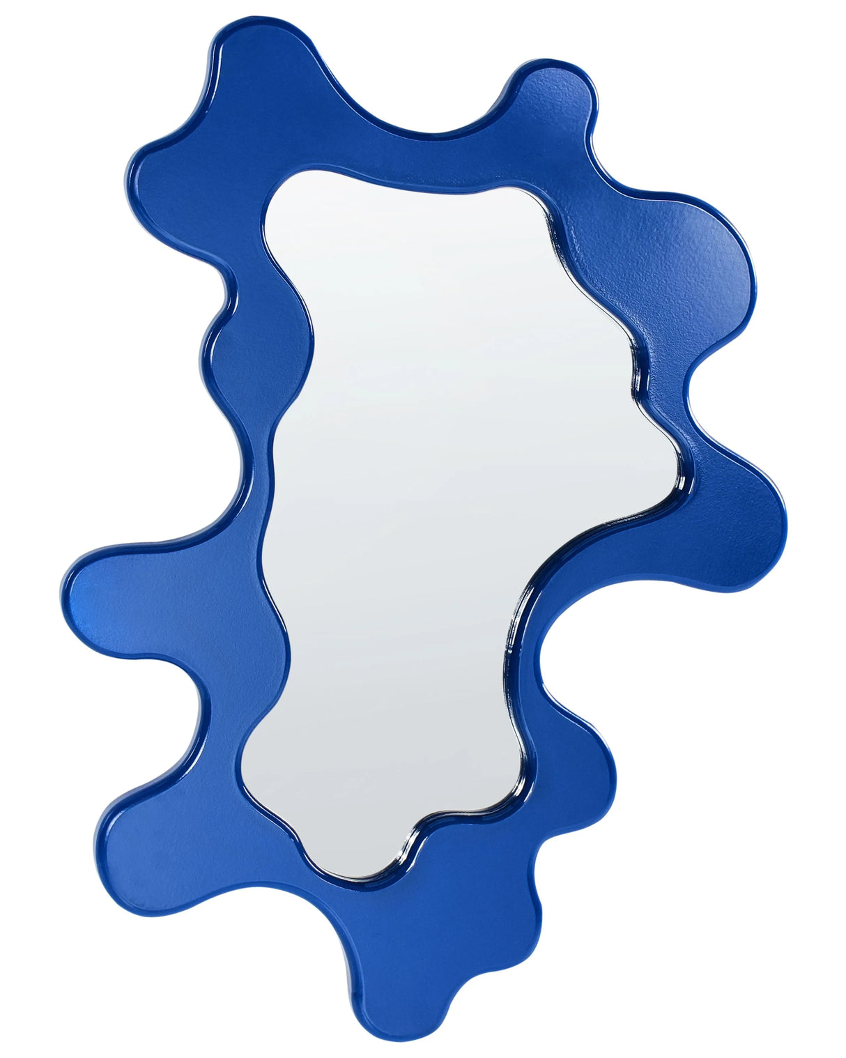 Wall Mirror Blue MDF 80x59 cm Irregular Shape Decorations Home Accessories Decorative Beliani