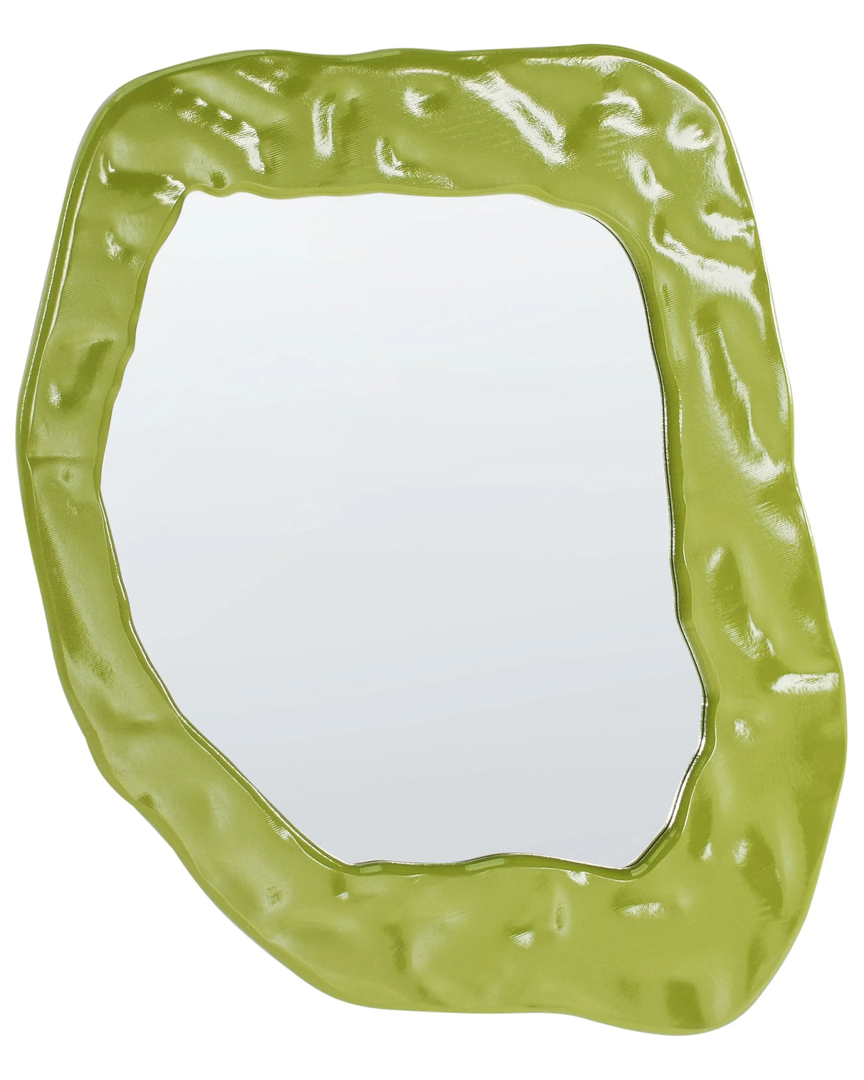 Wall Mirror Green MDF 74 x 57 cm Decorative Hanging Asymmetrical Retro Style Beliani