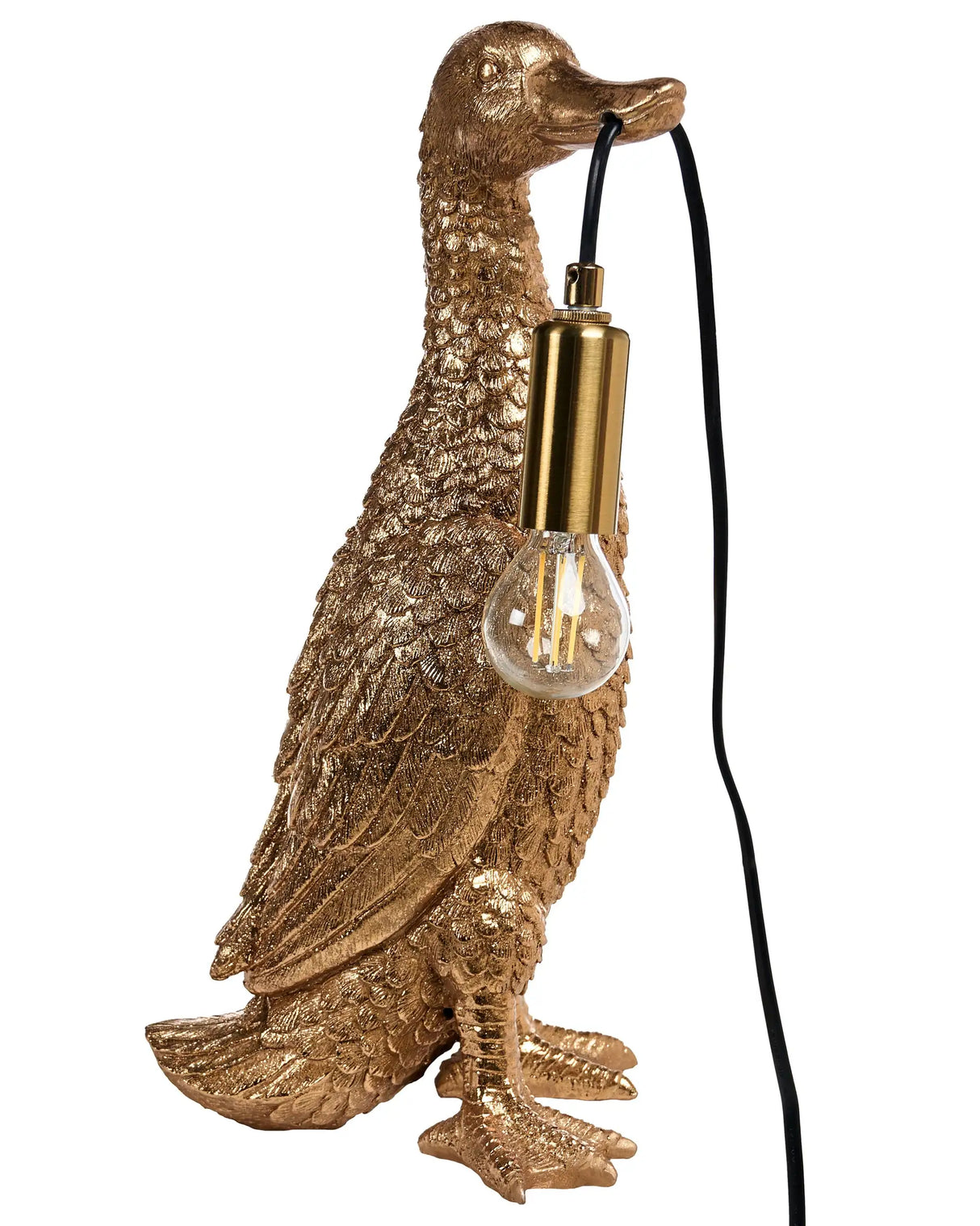 Table Lamp Gold Polyresin Bedside Light Reading Lamp Animal-Themed Living Room Bedroom Glam Style Beliani