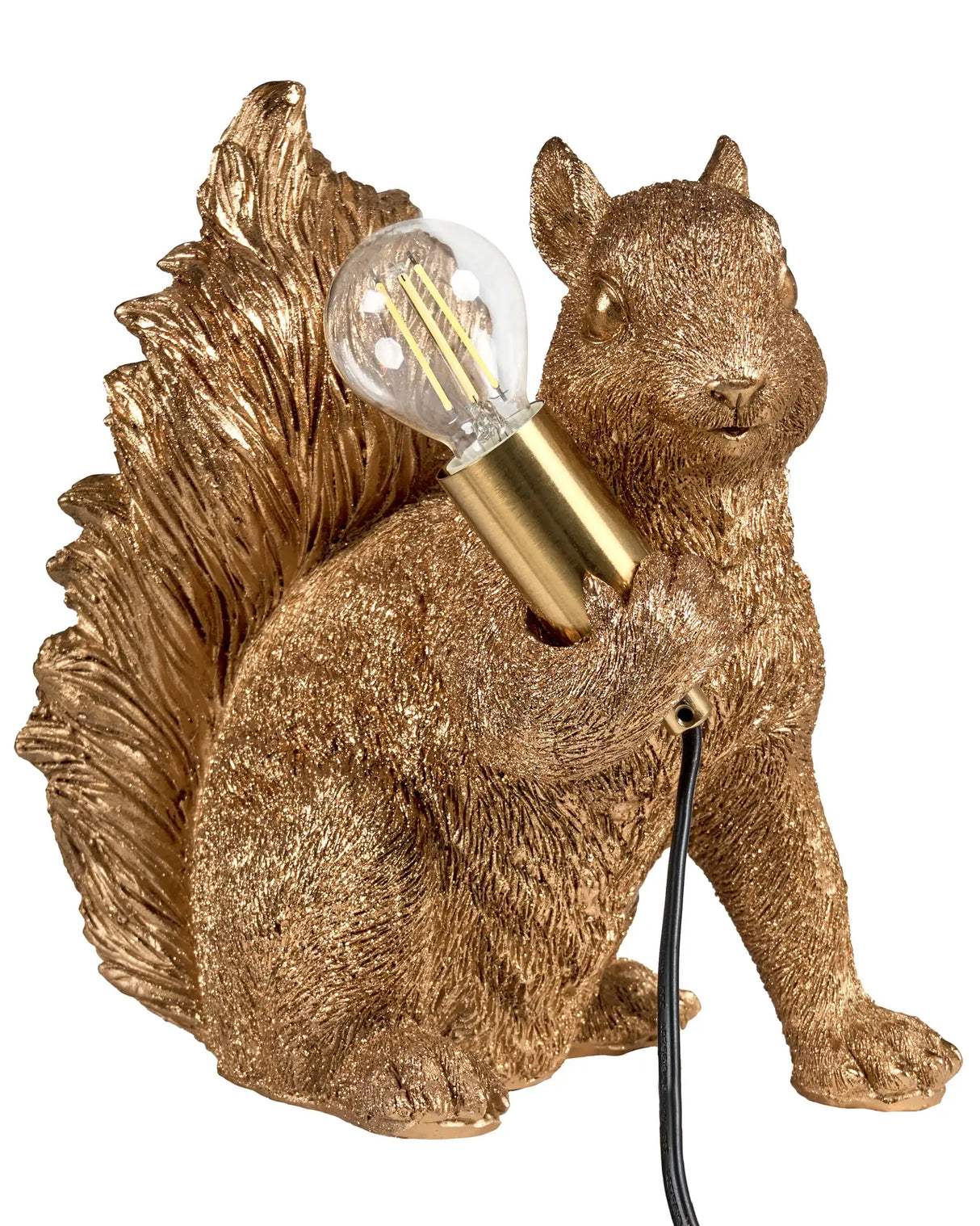 Table Lamp Gold Polyresin Bedside Light Reading Lamp Animal-Themed Living Room Bedroom Glam Style Beliani