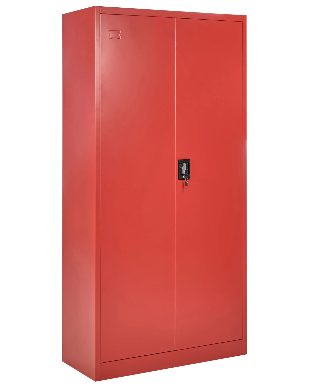 Home Office Storage Cabinet Red Steel 2 Doors 5 Shelves Industrial Design Beliani