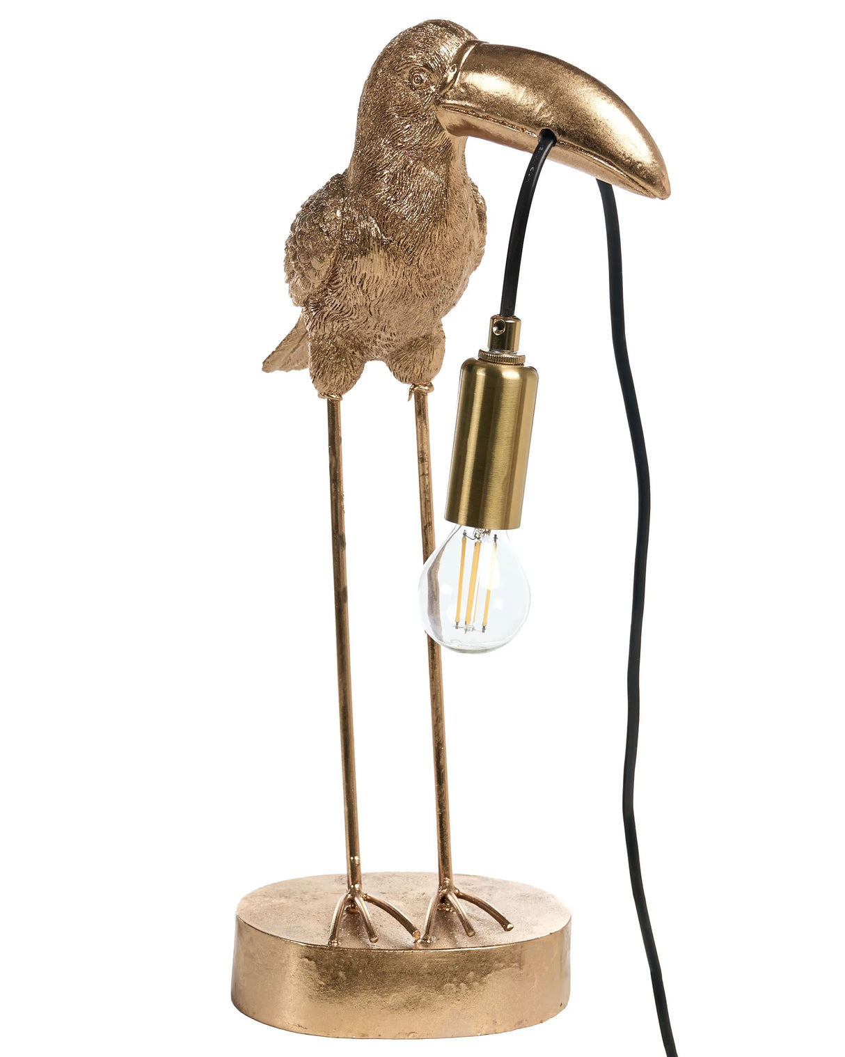 Table Lamp Gold Polyresin Bedside Light Reading Lamp Animal-Themed Living Room Bedroom Glam Style Beliani