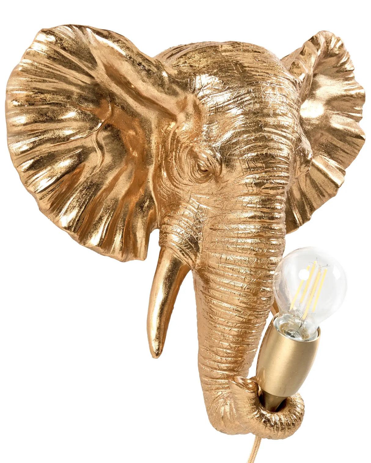 Wall Lamp Gold Polyresin Bedside Light Reading Lamp Animal-Themed Living Room Bedroom Glam Style Beliani