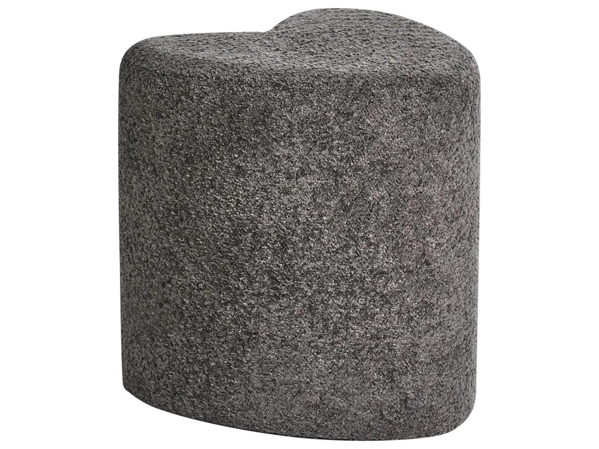 Pouffe Dark Grey Chenille Upholstered Seat Heart Shaped Living Room Bedroom Beliani
