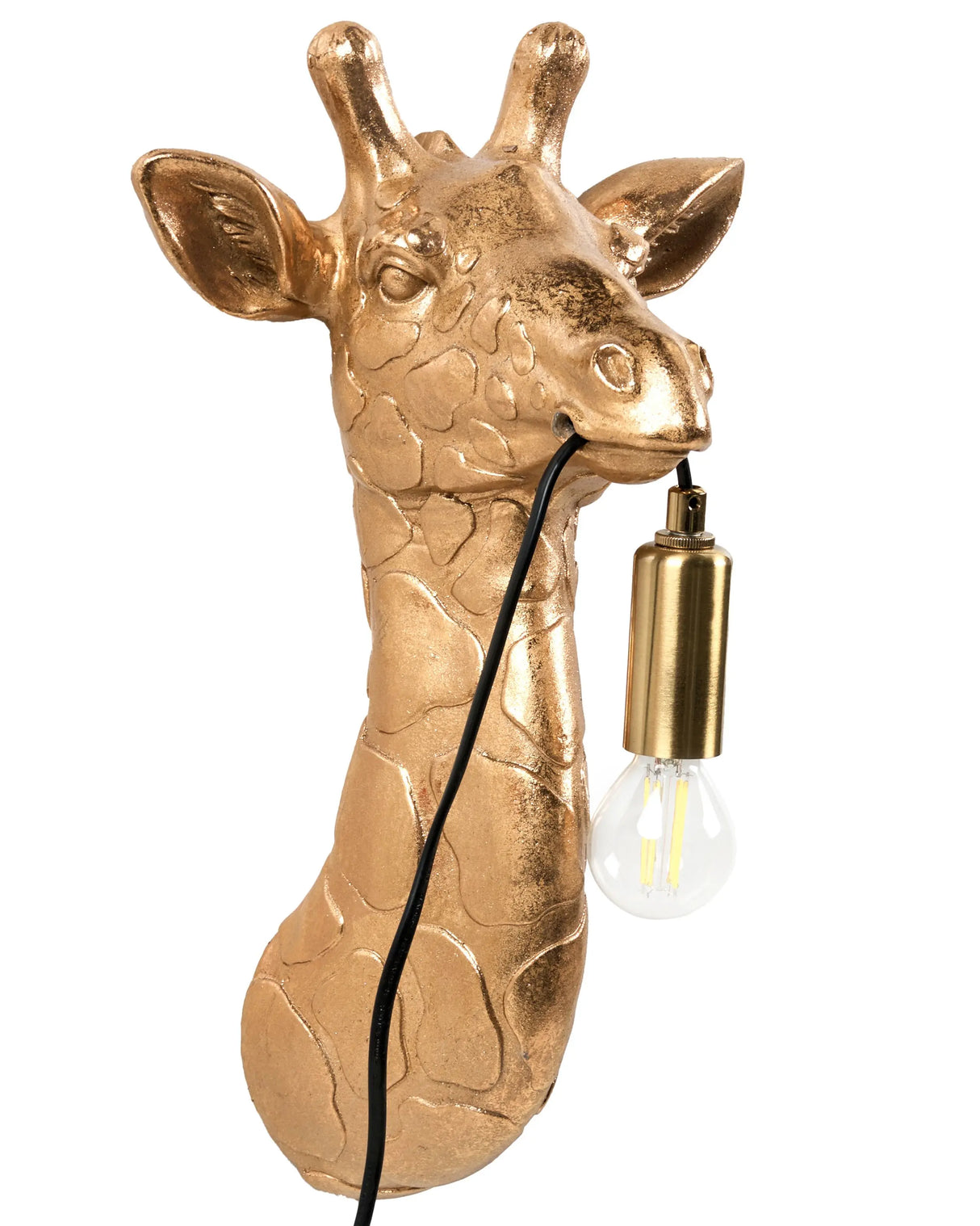 Wall Lamp Gold Polyresin Bedside Light Reading Lamp Giraffe Shape Animal-Themed Living Room Bedroom Glam Style Beliani