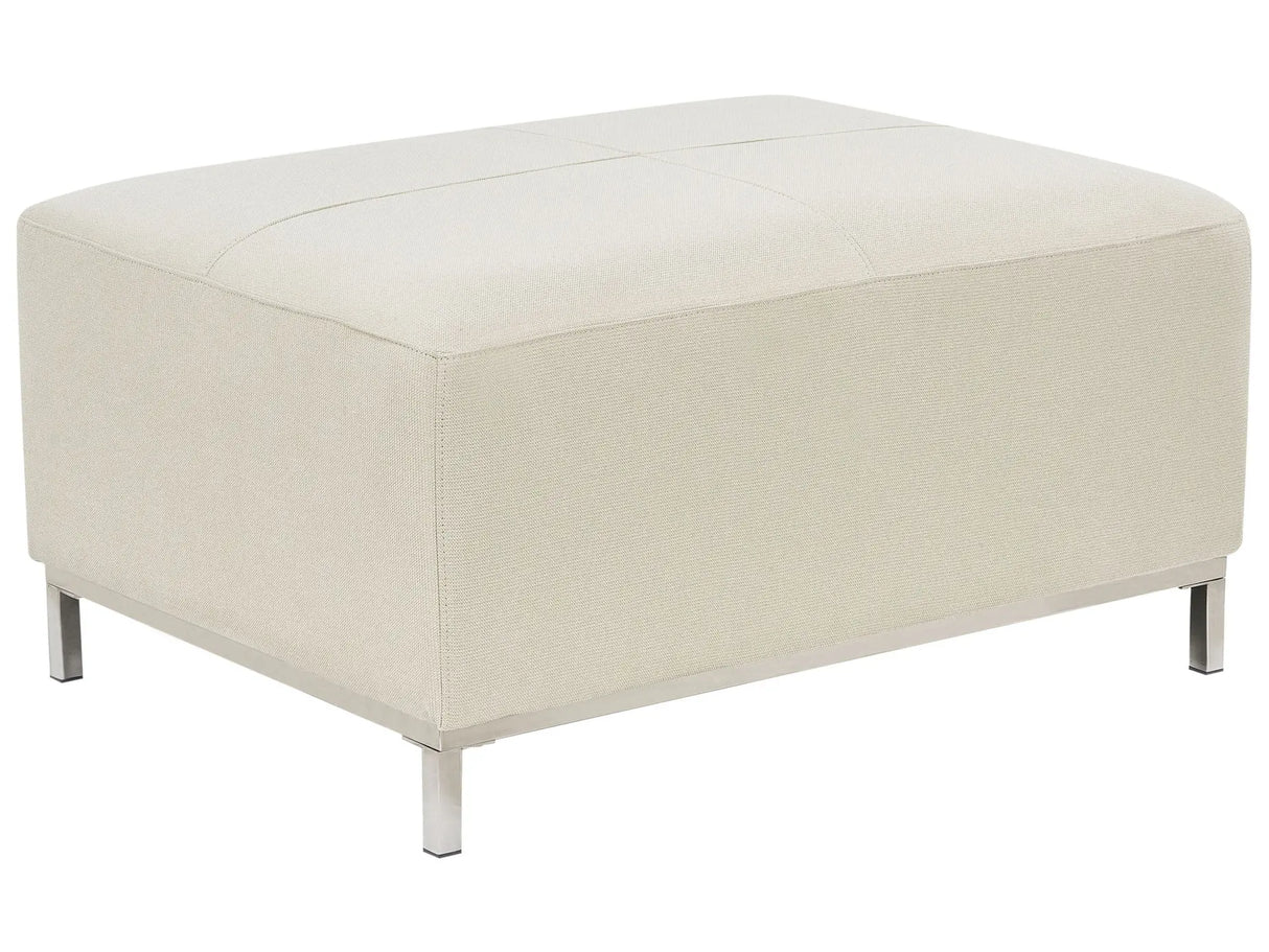 Ottoman Beige Fabric Upholstered Footstool Rectangular Minimalistic Modern Beliani