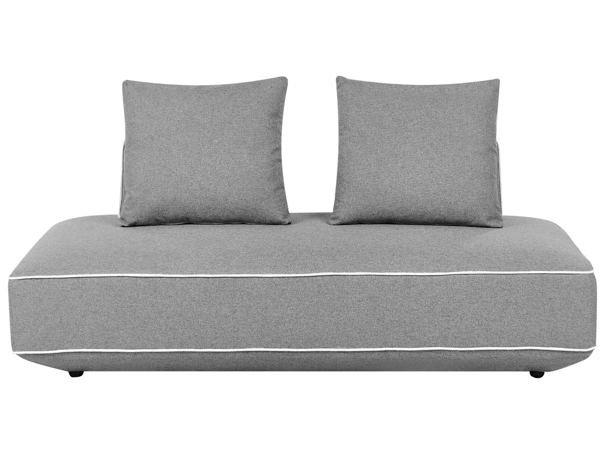 Modern Fabric Grey Chaise Lounge with Cushions Modern Upholstered Daybed with Pocket Spring Seat Beliani