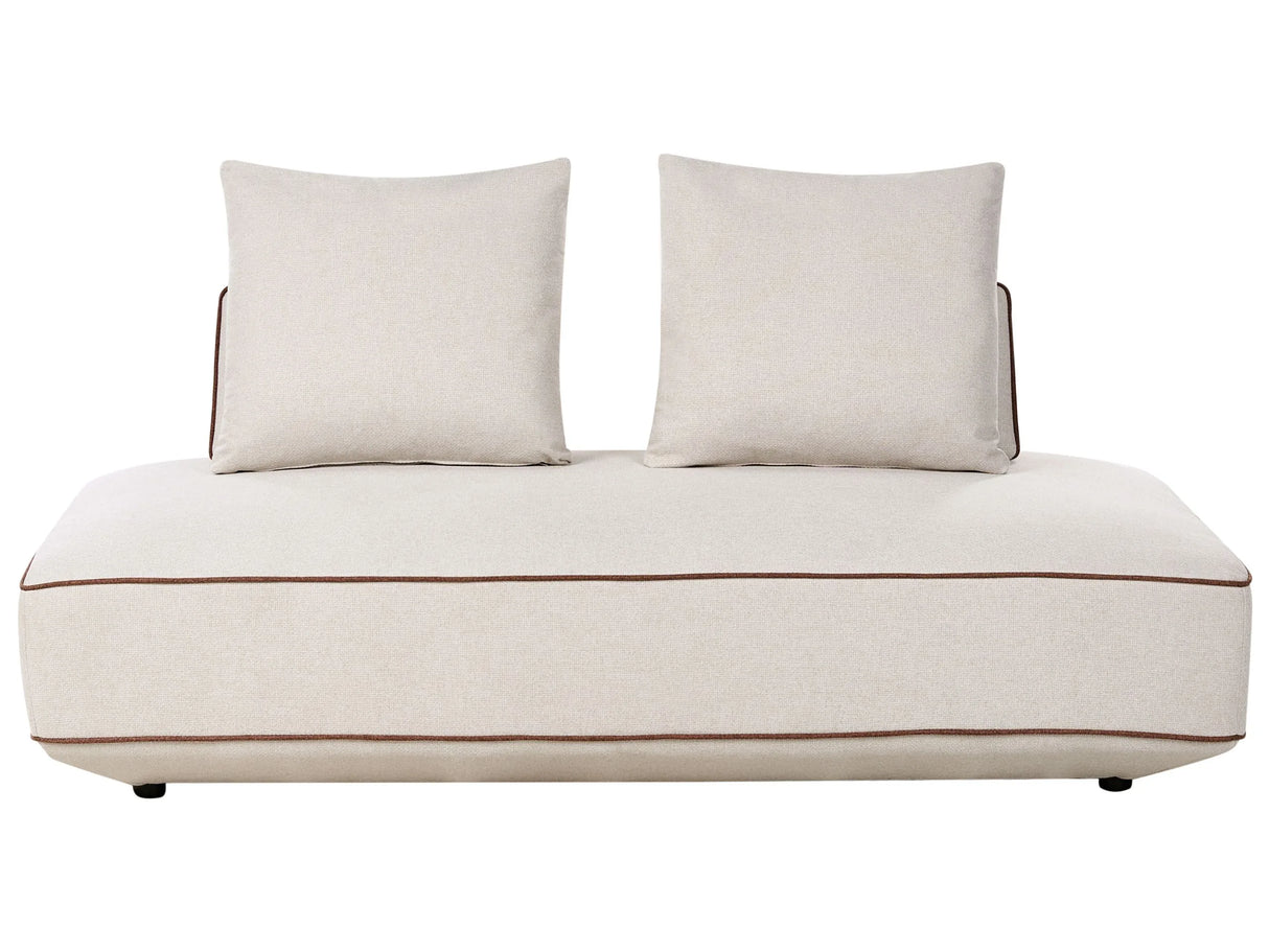 Modern Fabric Beige Chaise Lounge with Cushions Modern Upholstered Daybed with Pocket Spring Seat Beliani