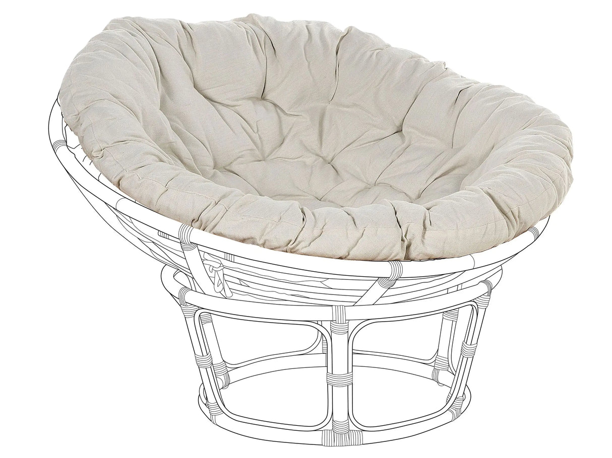 Outdoor Seat Cushion Light Beige Polyester Cotton for Garden Chair Rocking Chair Boho Style Garden Patio Balcony Beliani