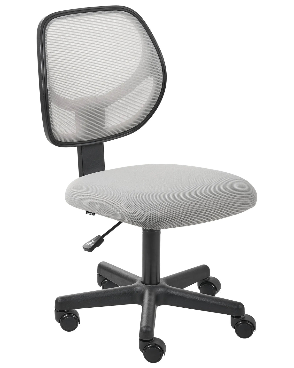 Office Chair Light Grey Mesh Fabric Upholstery Armeless Design Full Swivel Seat Height Adjustment Beliani