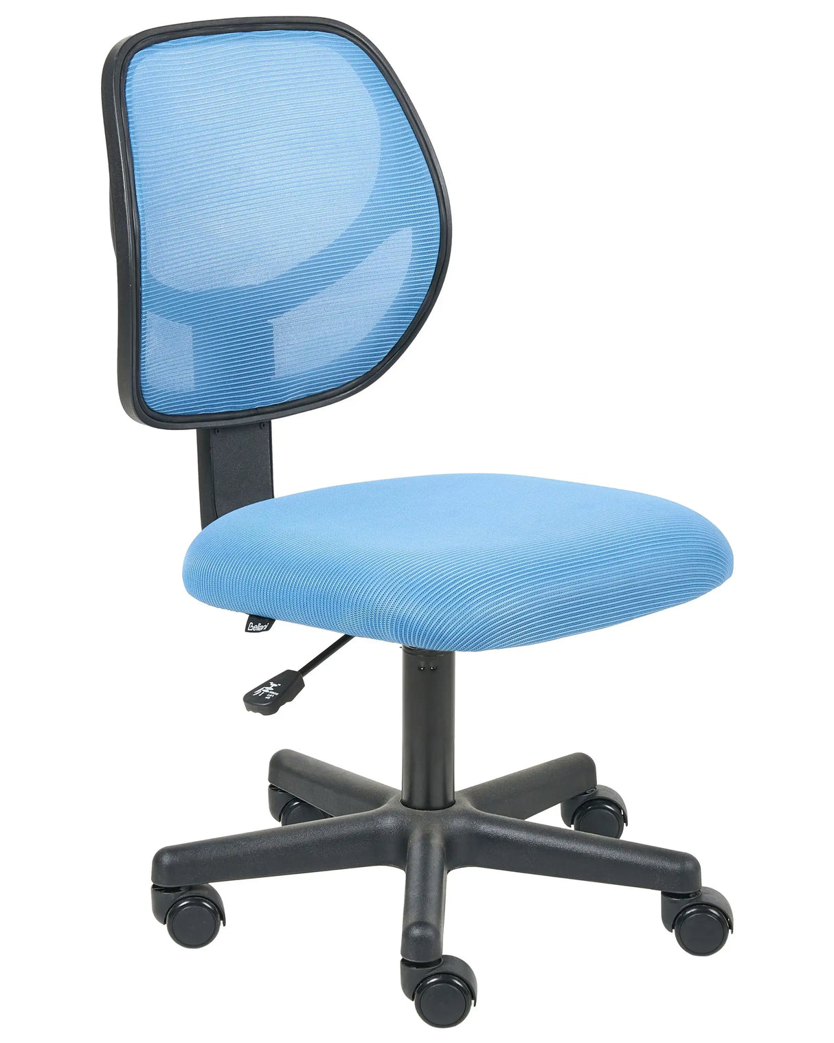 Office Chair Blue Mesh Fabric Upholstery Armeless Design Full Swivel Seat Height Adjustment Beliani