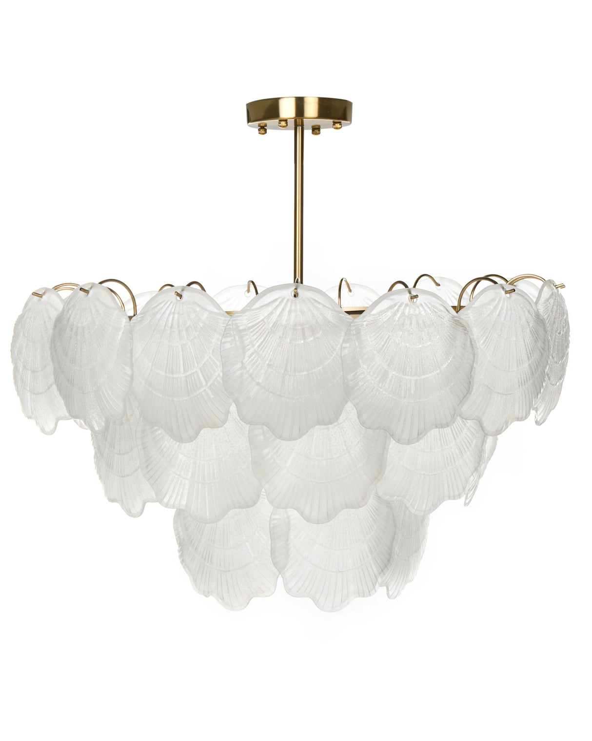 Chandelier Brass Metal and Glass 60 cm Pendant Lamp Glamour Style Beliani