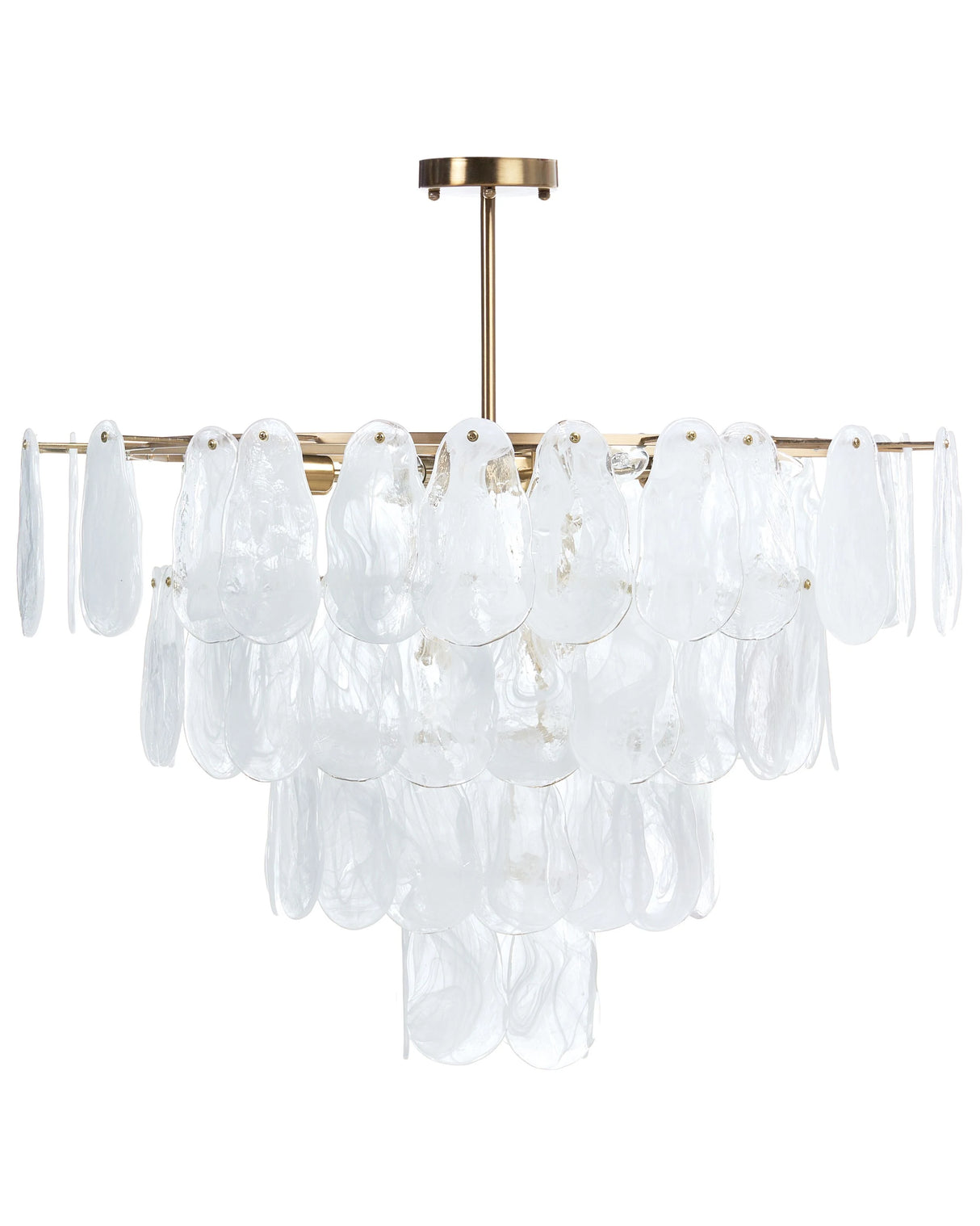 Chandelier Brass Metal and Glass 80 cm Pendant Lamp Glamour Style Beliani