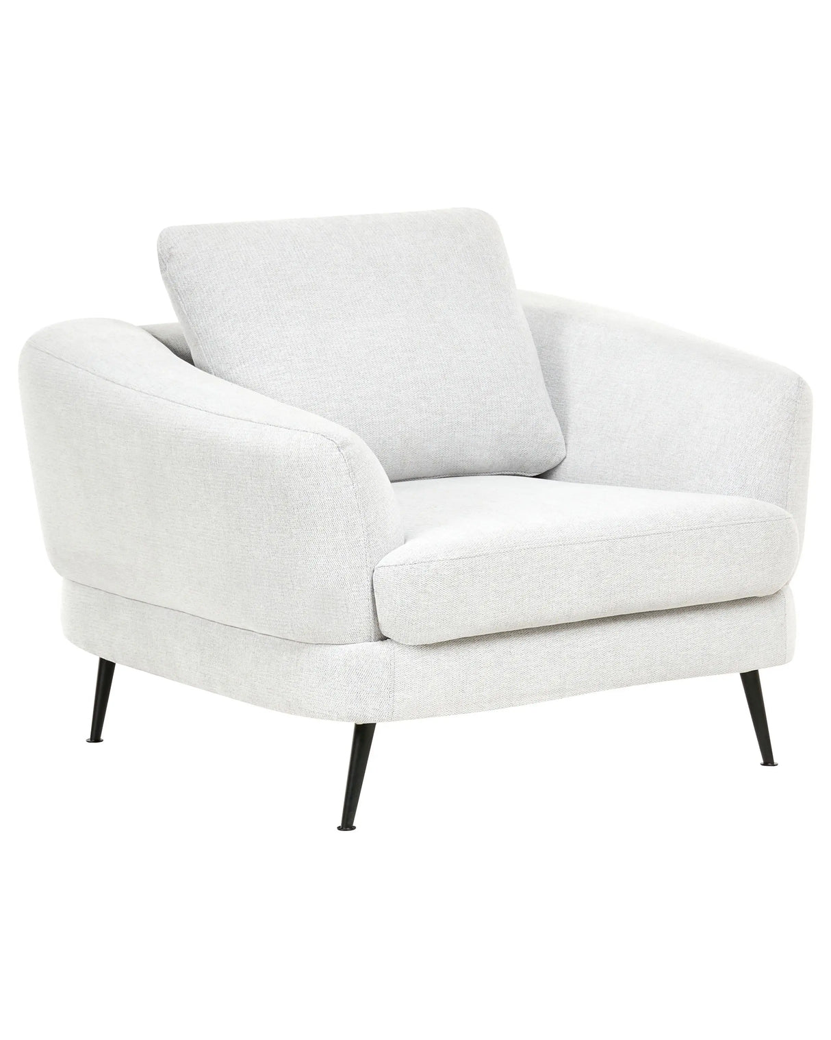 Armchair Off-White Fabric Upholstery Iron Legs with Armrests Living Room Reading Corner Modern Style Beliani