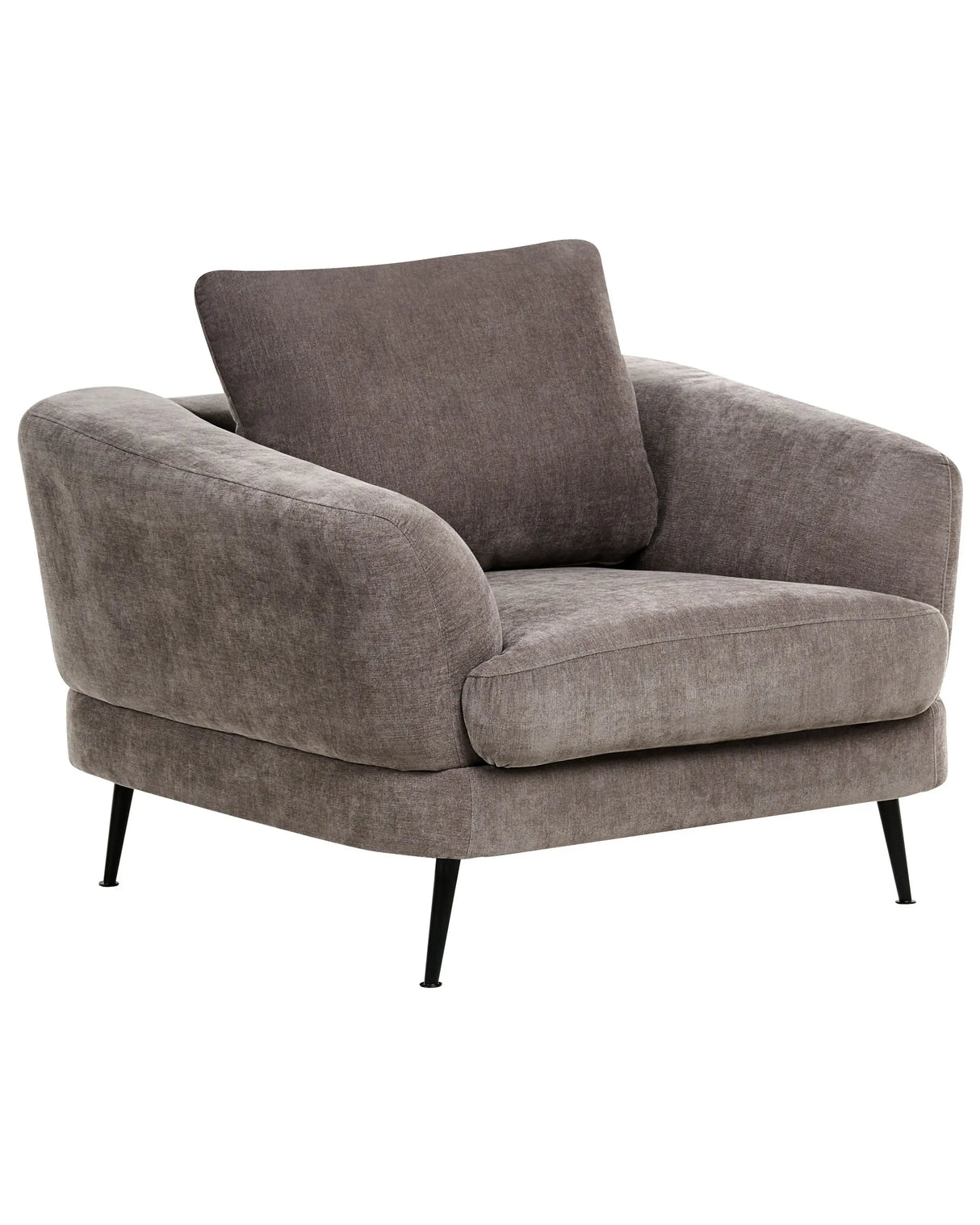 Armchair Dark Taupe Chenille Upholstery Iron Legs with Armrests Living Room Reading Corner Modern Style Beliani