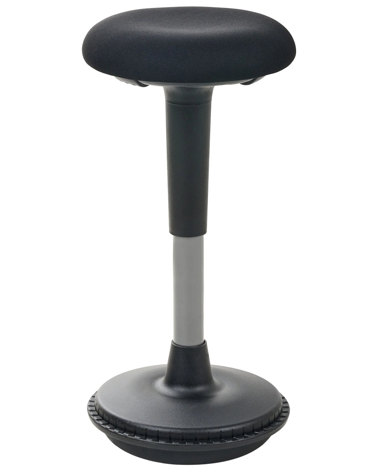 Office Wobble Stool Black Fabric Metal Frame Upholstered Adjustable Height Office Furniture Beliani