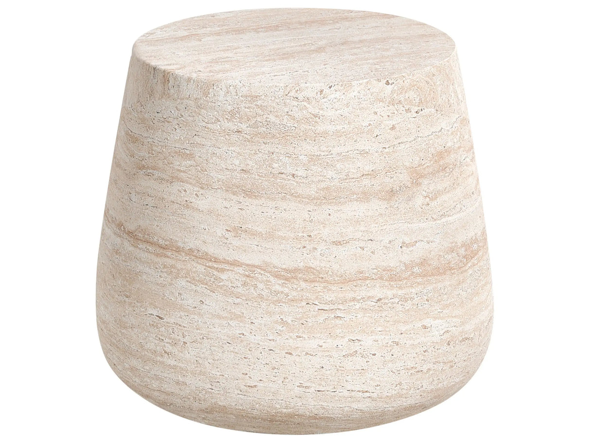 Side Table Beige MDF Top Veneer Stone-like Modern Design Living Room Beliani