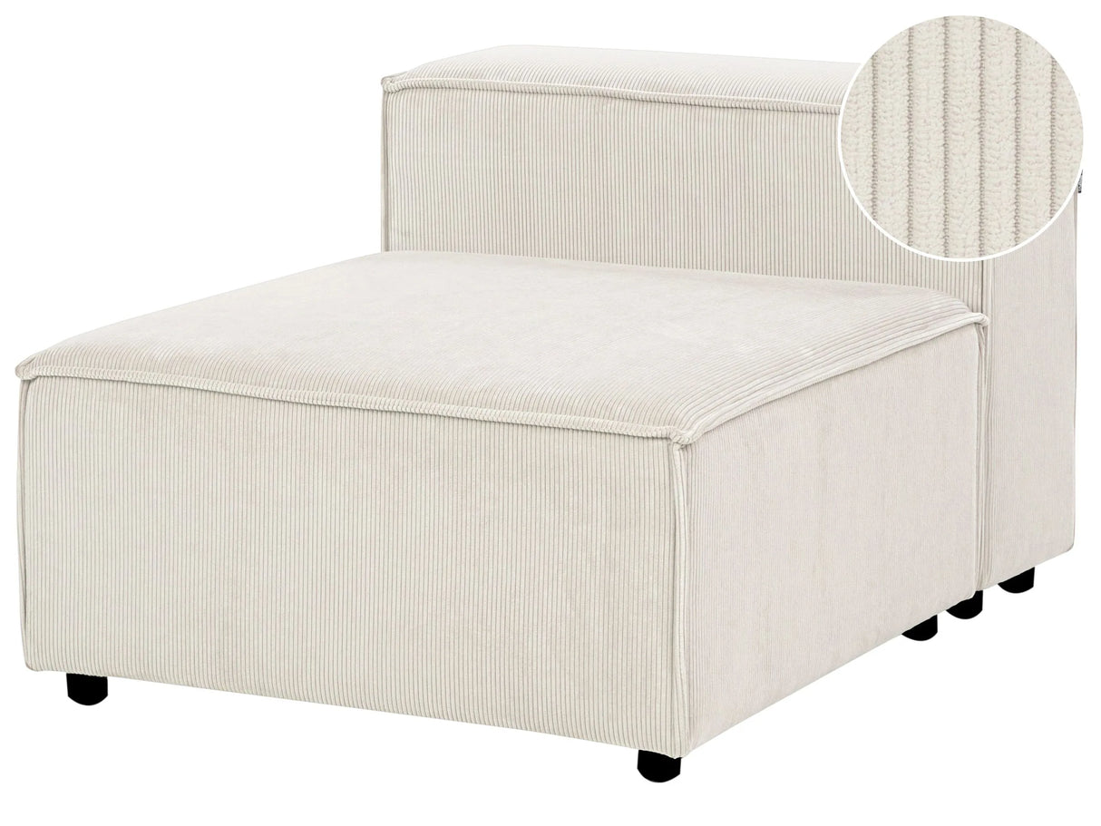 1 Seat Section Off-White Corduroy Upholstered Modular Sofa Element Chair Seat Black Legs Modern Style Beliani