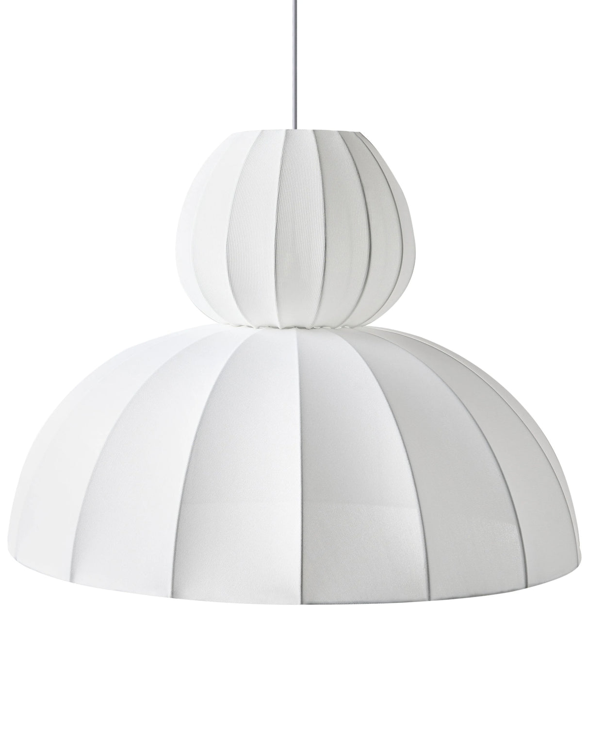 Pendant Lamp Faux Silk White Ceiling Light Dining Room Living Room Modern Style Beliani