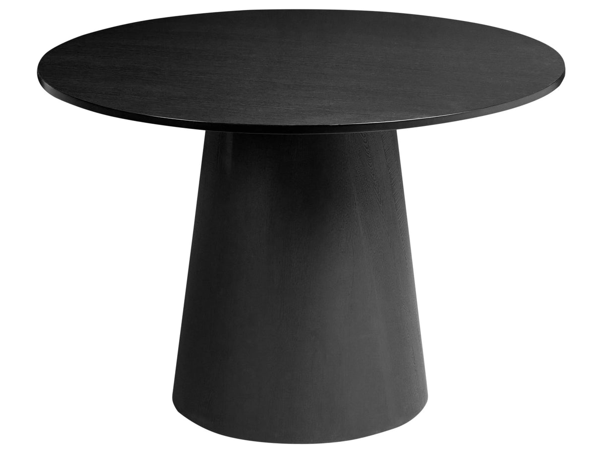 Dining Table Black Pedestal Base Traditional Style Round 120 cm Dining Room Beliani