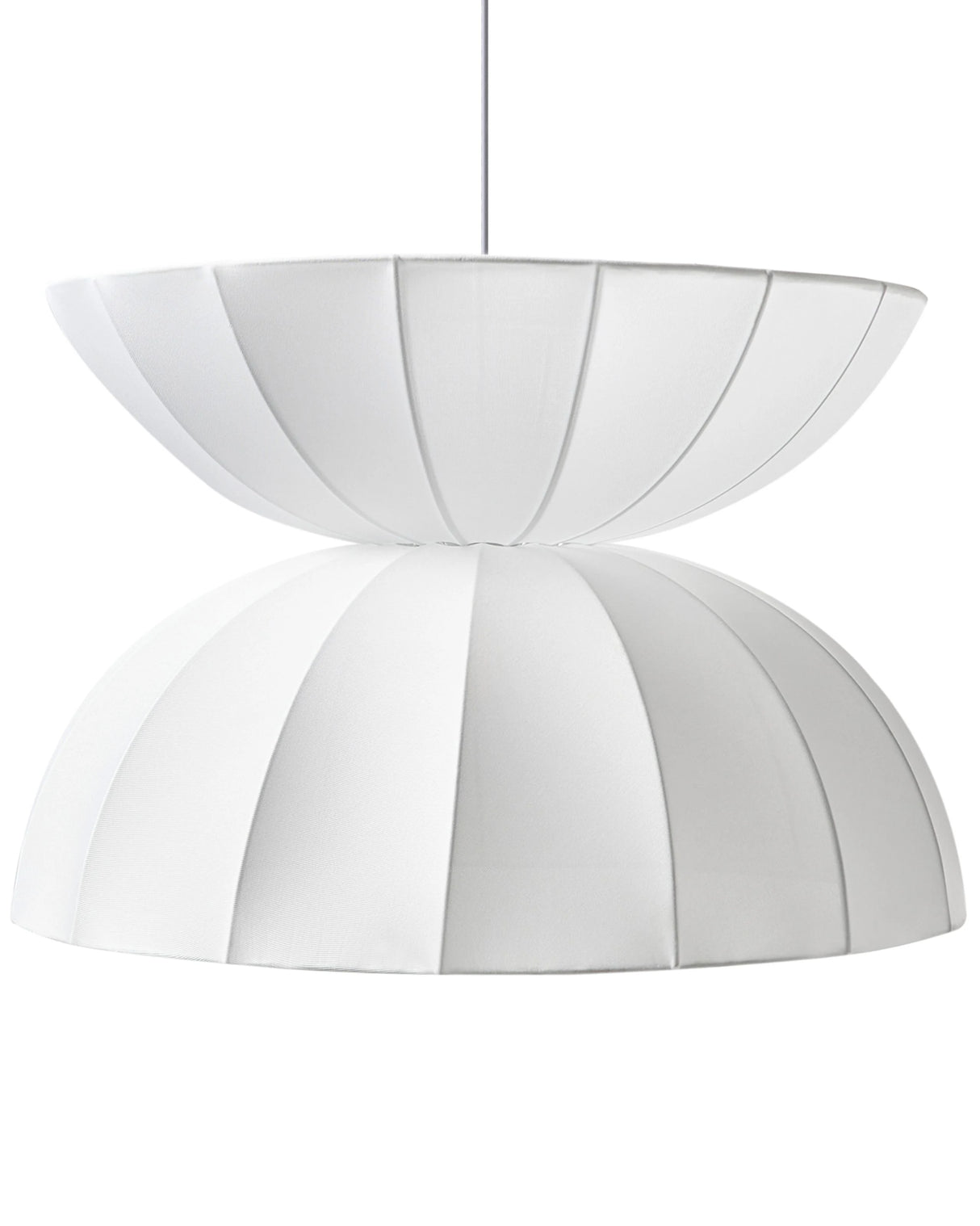 Pendant Lamp Faux Silk White Ceiling Light Dining Room Living Room Modern Style Beliani