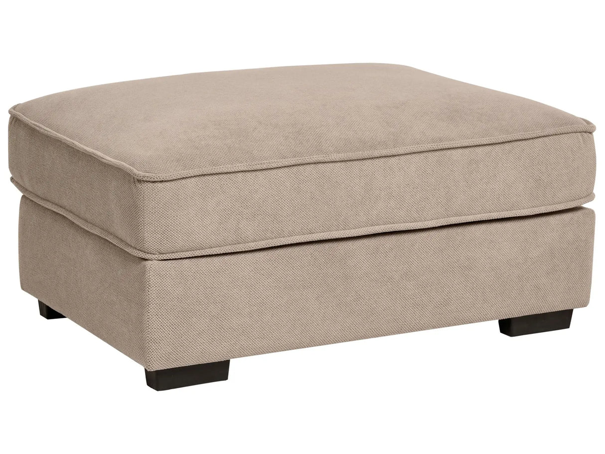 Ottoman Footstool Taupe Polyester Fabric Upholstered Rectangular Minimalist Modern Sofa Element Beliani