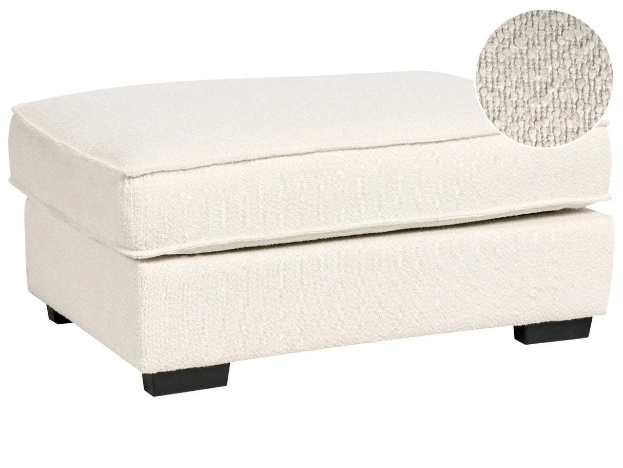 Ottoman Footstool Light Beige Polyester Boucle Upholstered Rectangular Minimalist Modern Sofa Element Beliani
