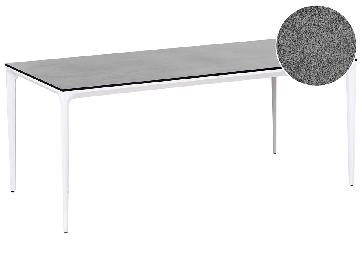 Garden Dining Table Dark Grey HPL Top White Aluminium Frame UV Water Rust Resistant Outdoor Patio Modern Style Beliani