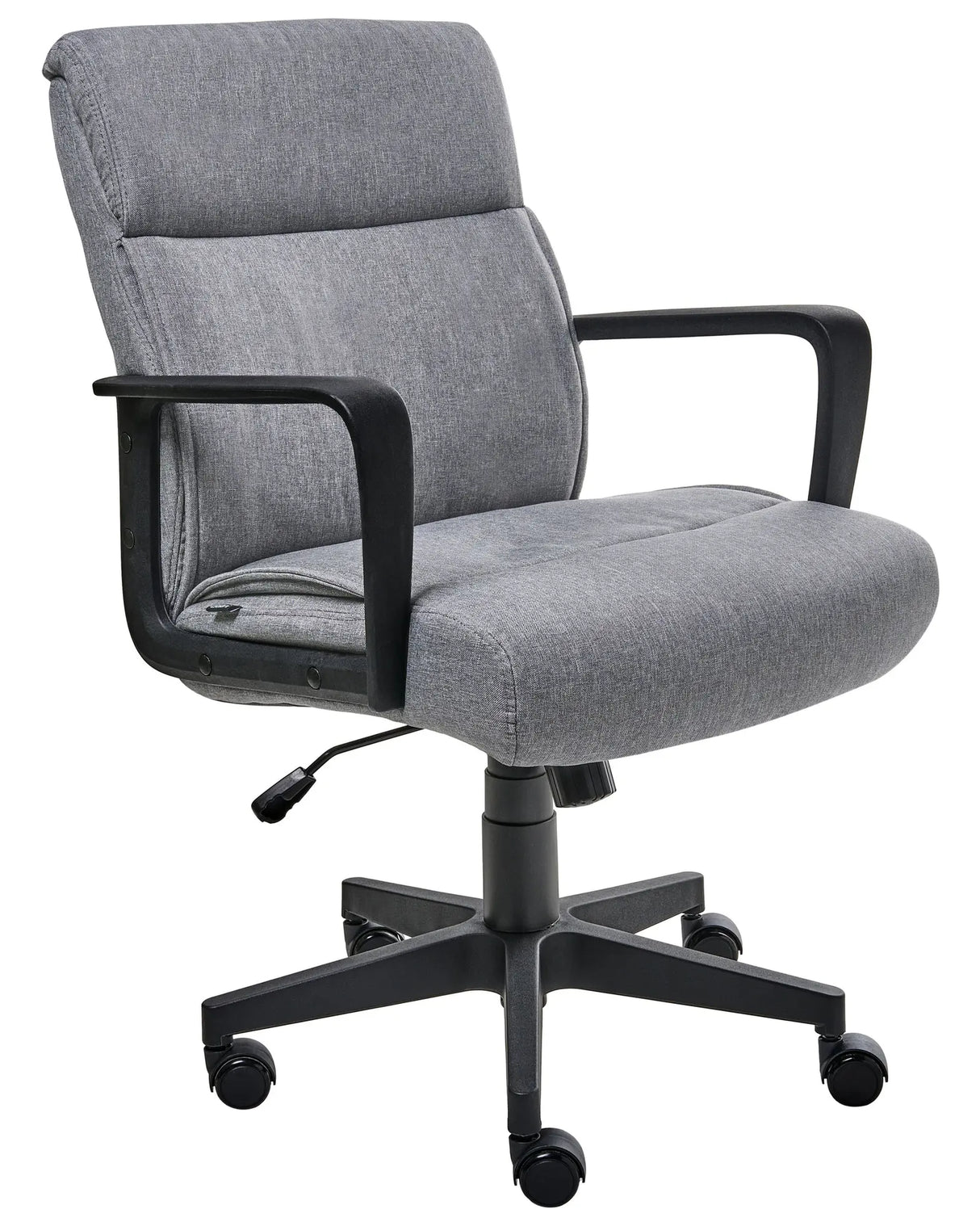 Office Chair Grey Fabric Upholstery Swivel Side Chair Seat Height Adjustment Beliani
