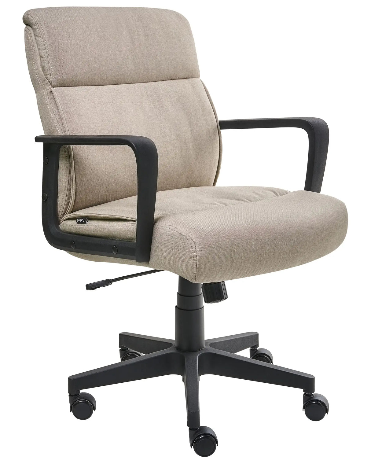 Office Chair Beige Fabric Upholstery Swivel Side Chair Seat Height Adjustment Beliani