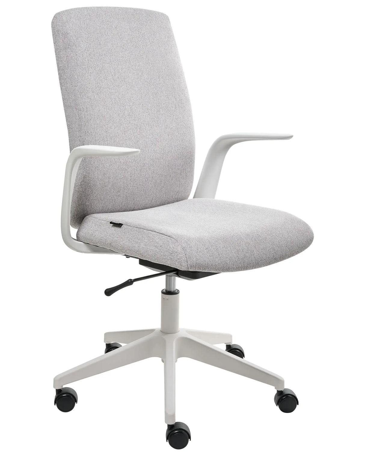 Office Chair Light Grey Polyester Upholstery Adjustable Armrests and Headrest Locking Function Height Adjustment Swivel Base Tilting Backrest Beliani