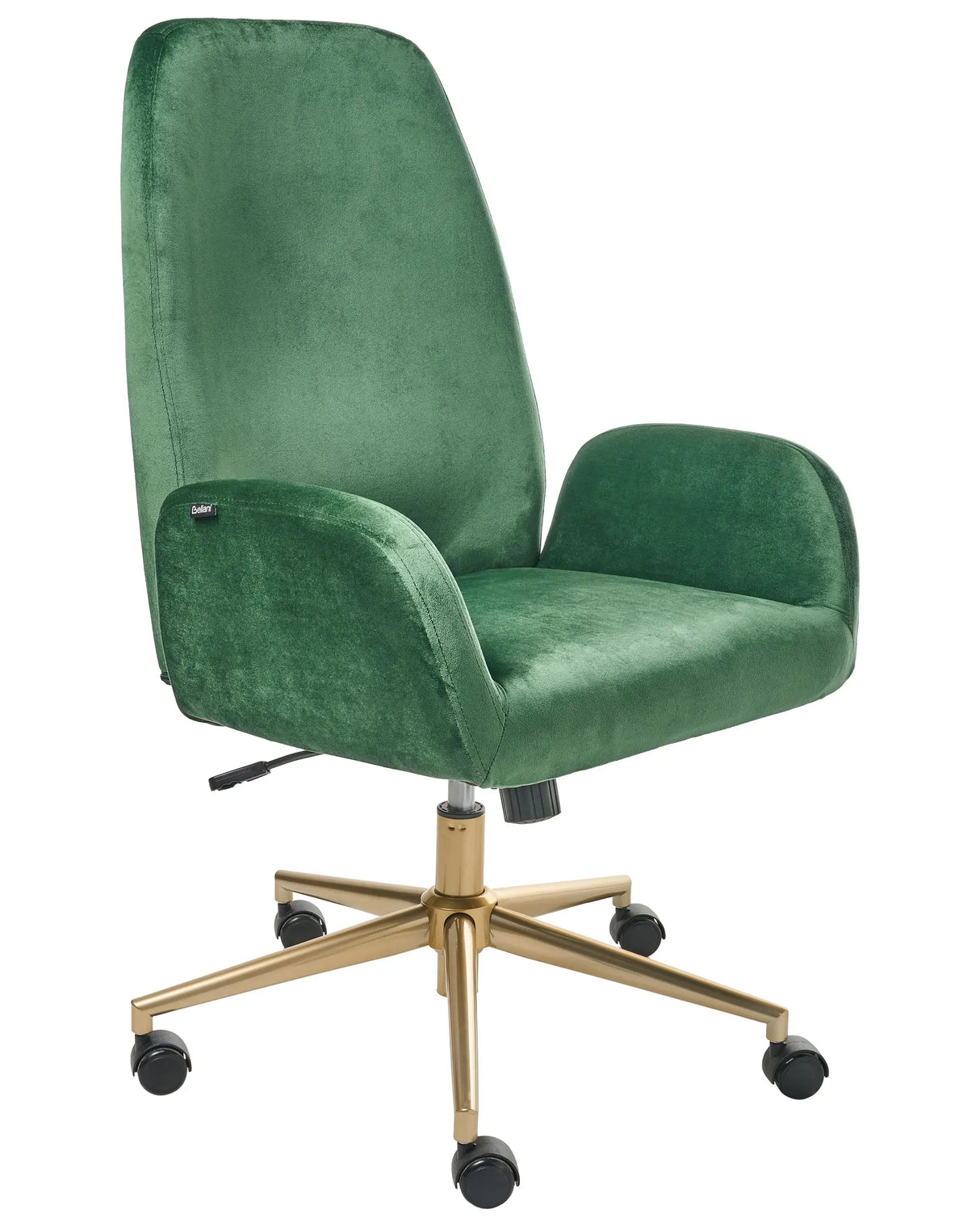 Office Chair Green Velvet Upholstery Swivel Seat Height Adjustment Beliani
