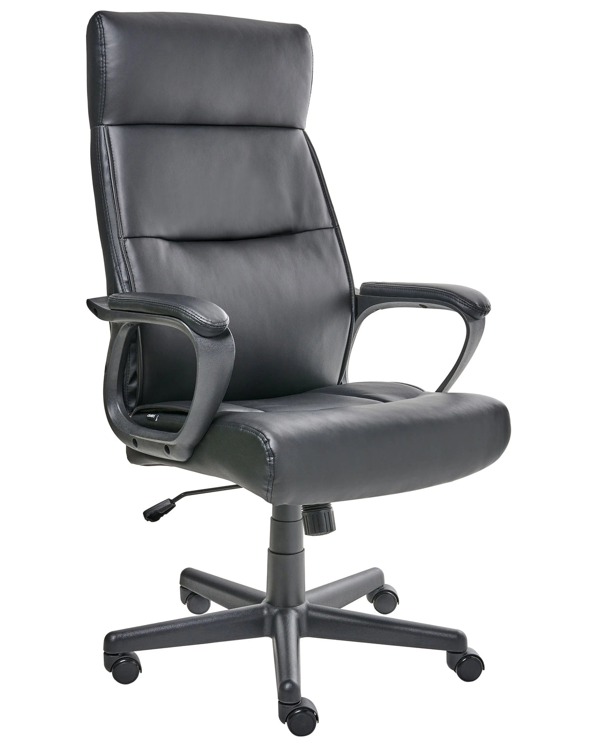 Executive Office Chair Black Faux Leather Swivel Adjustable Height with Armrests Home Office Study Traditional Beliani