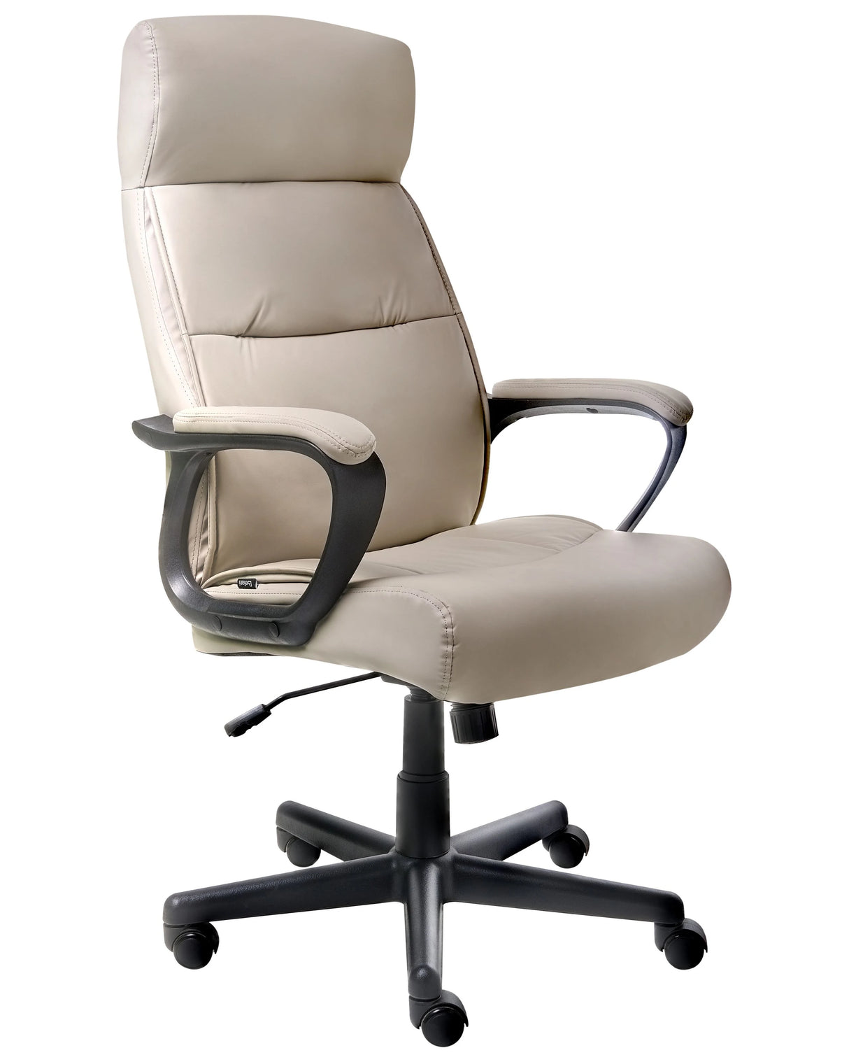 Executive Office Chair Beige Faux Leather Swivel Adjustable Height with Armrests Home Office Study Traditional Beliani