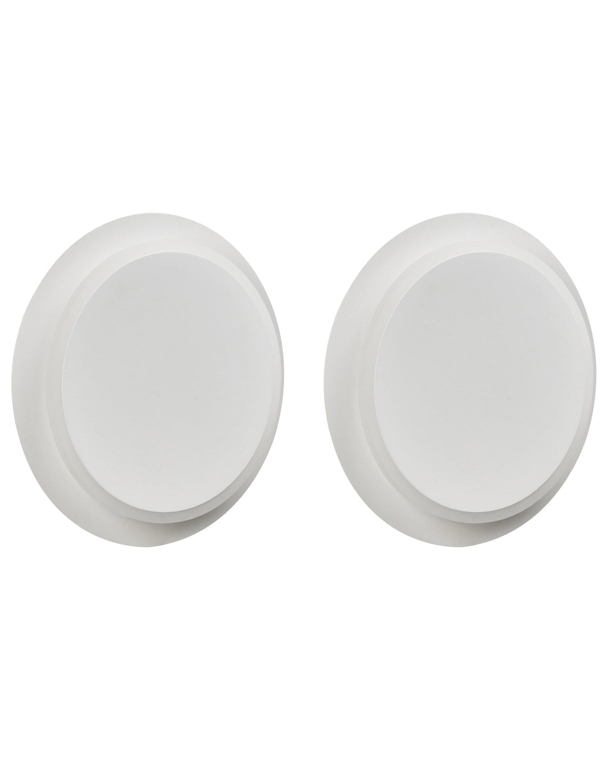 Set of 2 Wall Lamps LED White Metal Acrylic Round Shade Powder Coated Matte Scandinavian Style Beliani