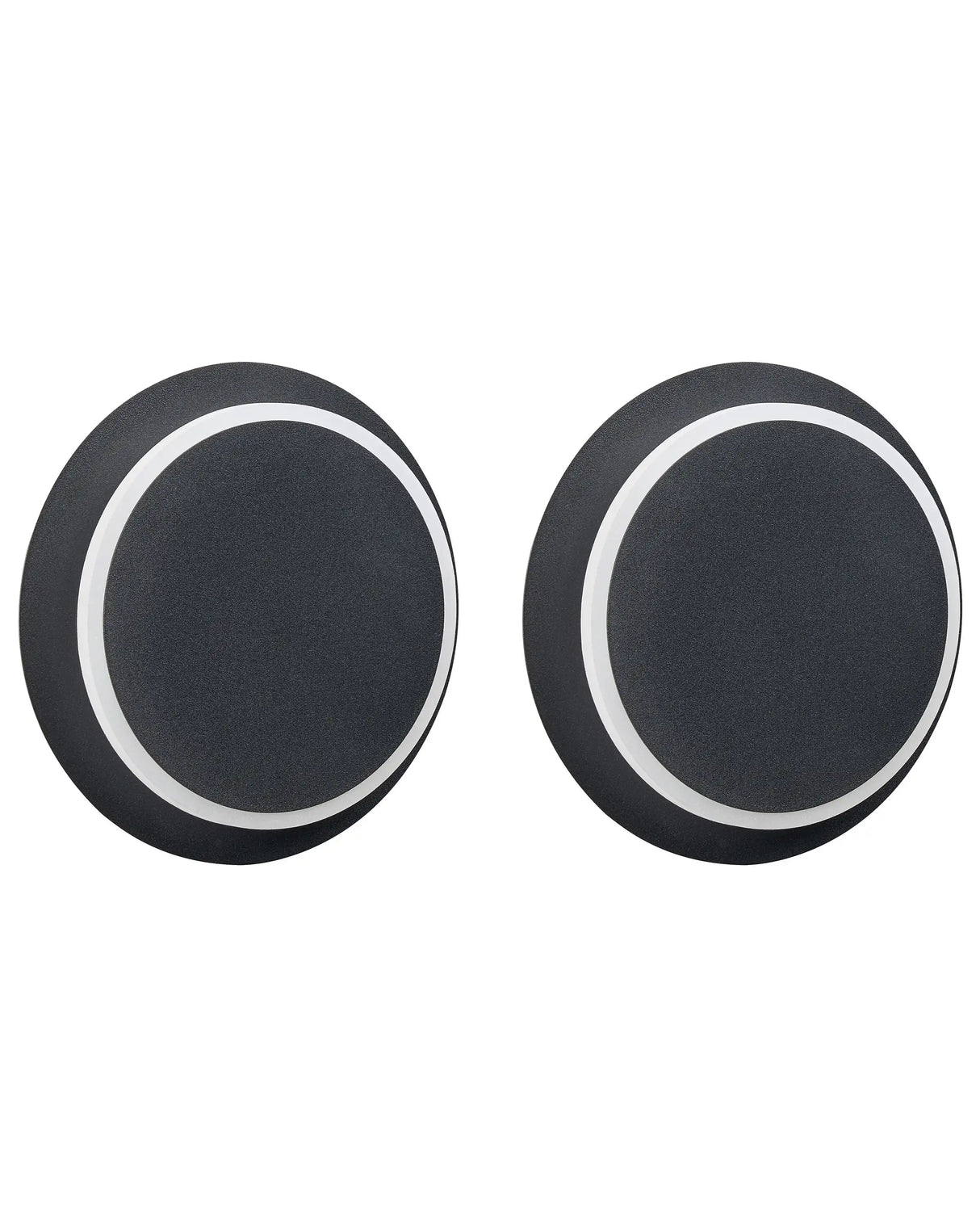 Set of 2 Wall Lamps LED Black Metal Acrylic Round Shade Powder Coated Matte Scandinavian Style Beliani