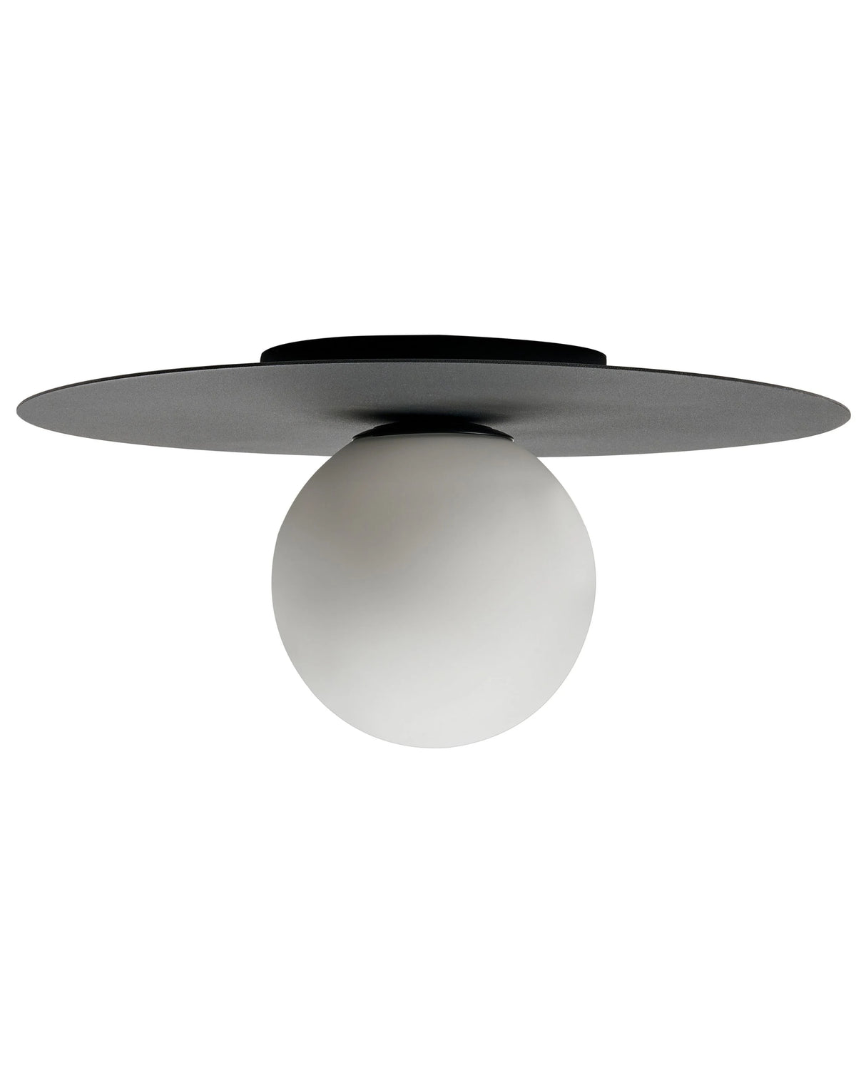 Ceiling Lamp Black Metal Flush Mount Round Shape Modern Beliani