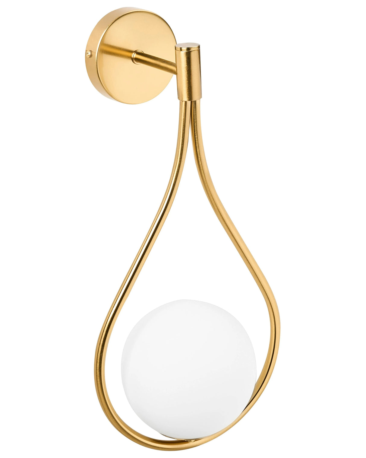 Wall Lamp Gold Metal Base Glass Lampshade Elegant Tear Form Modern Glam Beliani