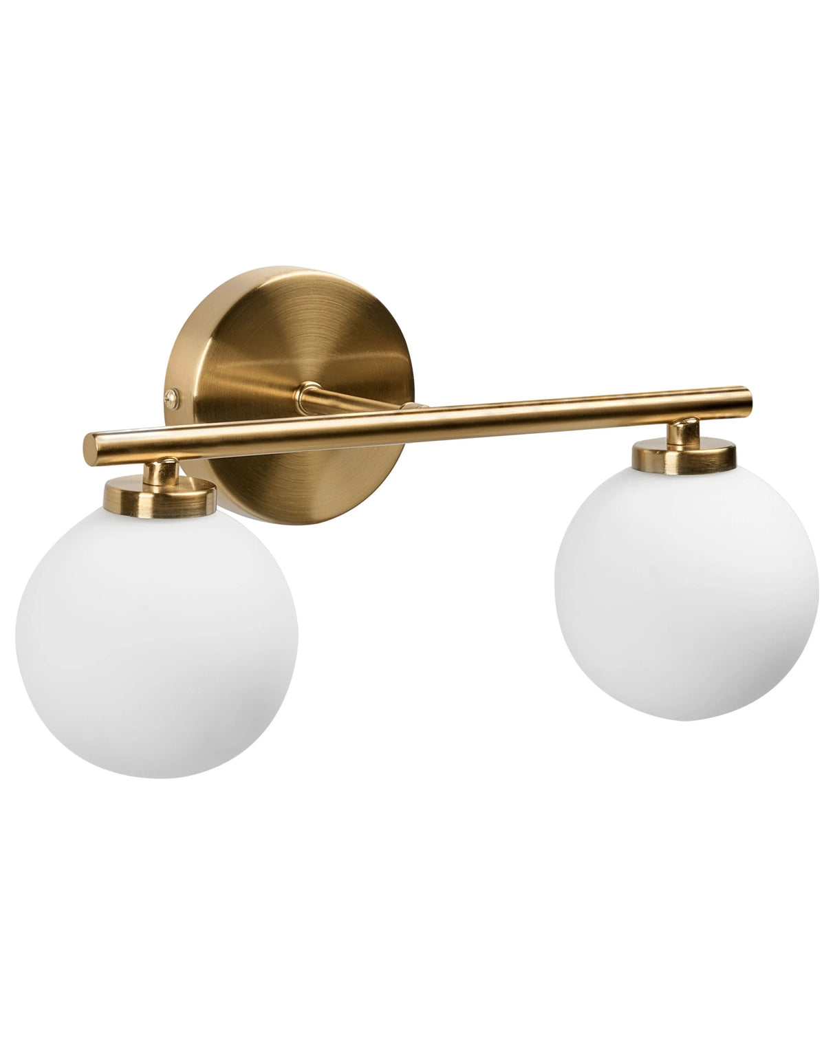Wall Lamp 2 Lights Brass White Glass Iron Globe Shade Light Lighting Bathroom Living Room Modern Beliani