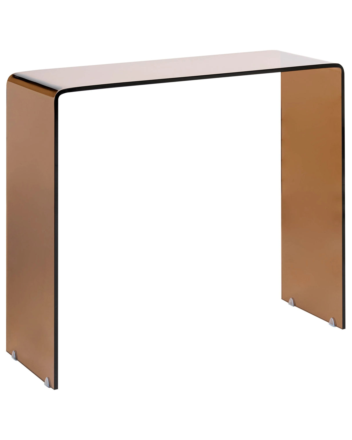 Console Table Brown Transparent Glass 90 x 30 cm Rectangular Minimalist Beliani