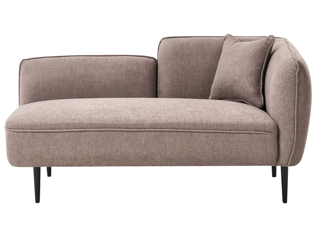 Chaise Lounge Light Beige Fabric Metal Legs Right Hand with Cushion Modern Design Beliani