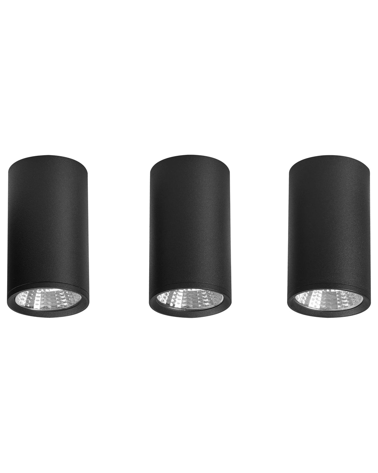 Ceiling Lamp Black Set of 3 Lights Metal Hanging Light Round Downlights Modern Lighting Living Room Dining Room Bedroom Beliani