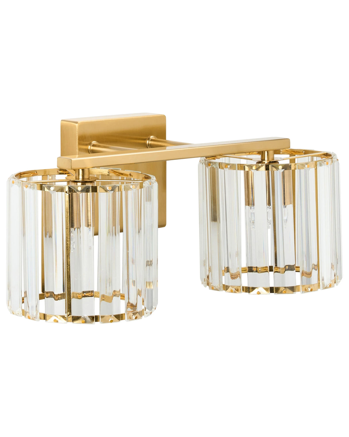 Wall Lamp Gold Metal Base Glass Lampshade Geometric Form Modern Beliani