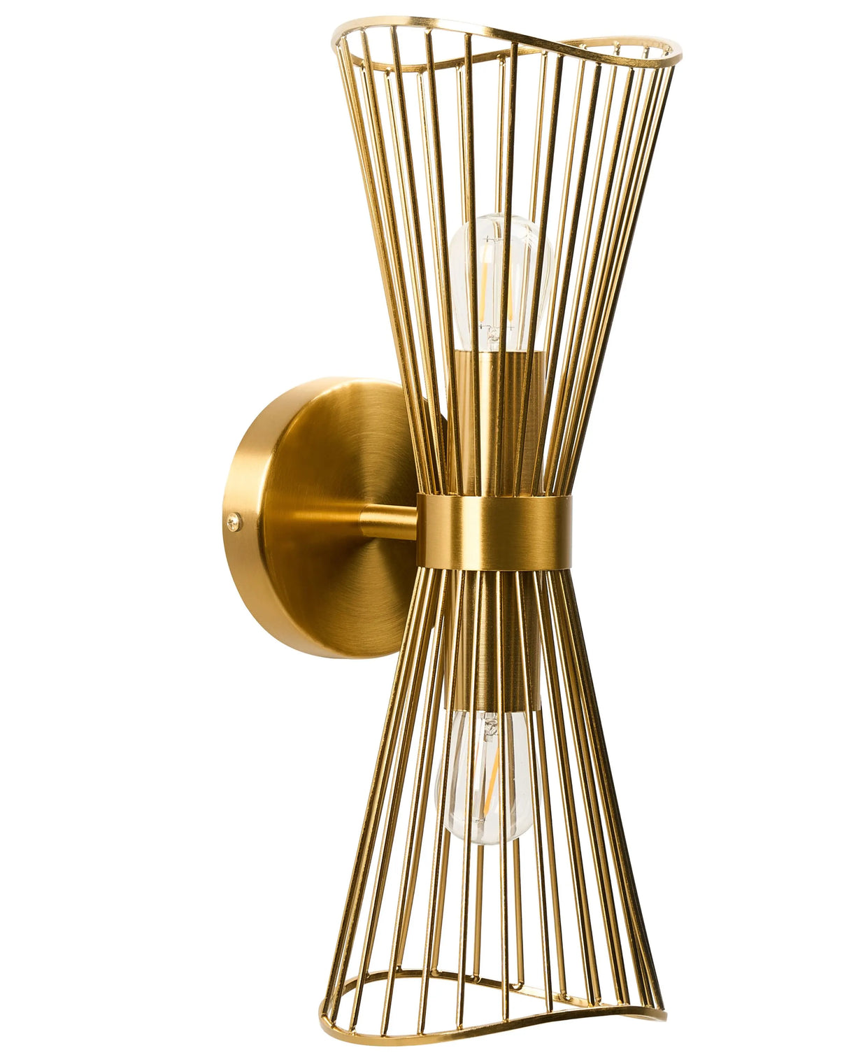 Wall Lamp Gold Metal Iron LED Light Double Modern Lighting Living Room Dining Room Bedroom Beliani