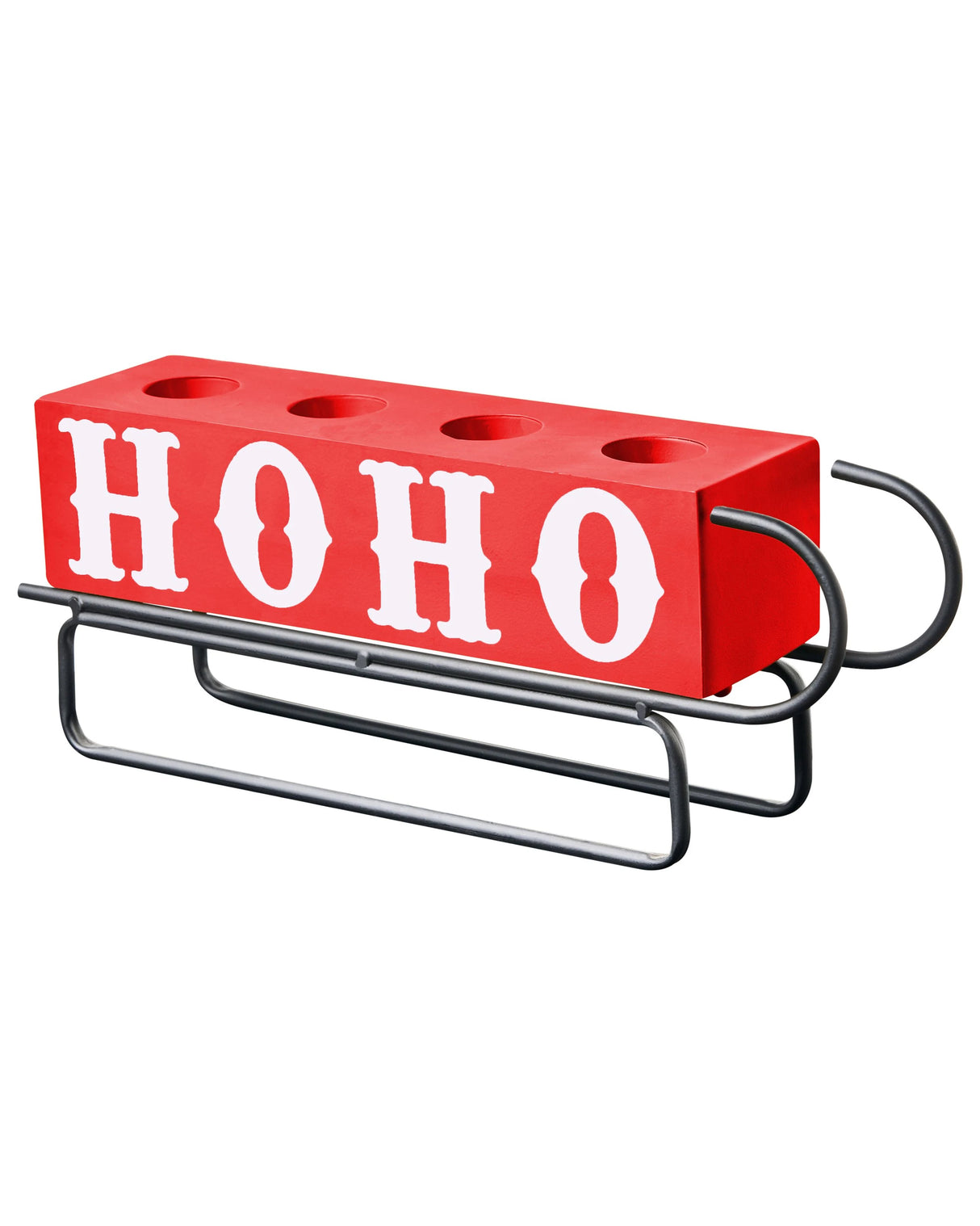 Candle Holder Red Iron Metal 39 cm Modern Christmas Decoration Sleigh Shaped Beliani