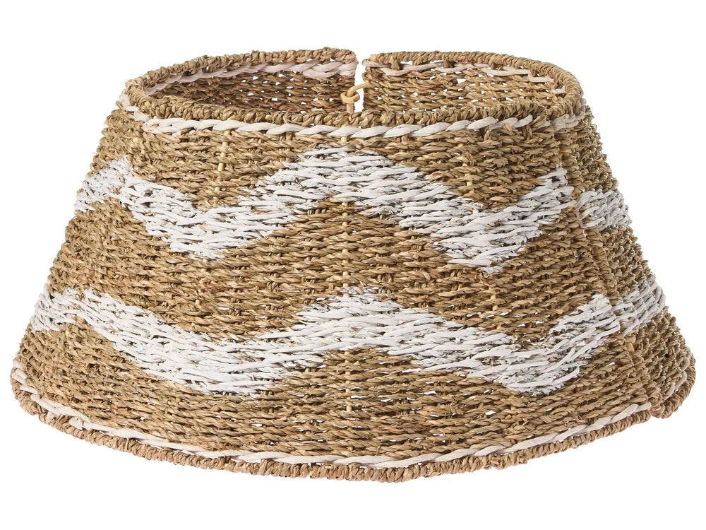 Christmas Tree Collar Natural with White Seagrass  60cm Handmade Round Accessories Beliani